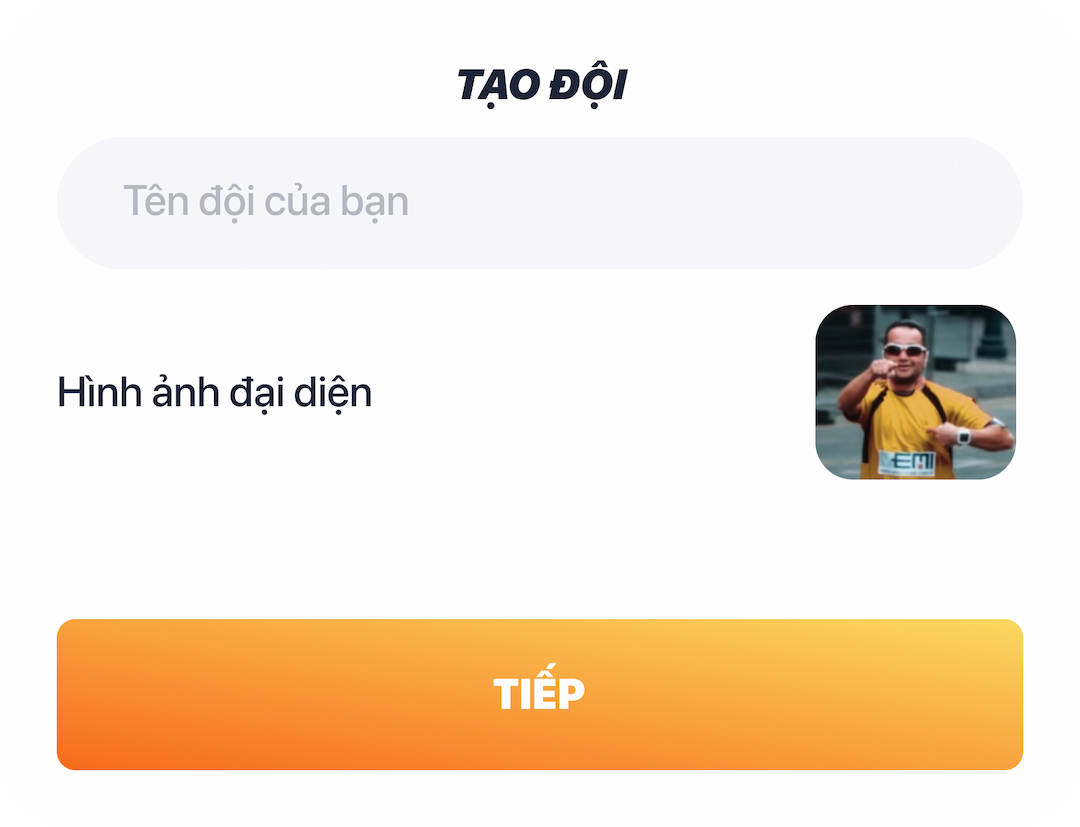 Tạo đội, thiết lập thông tin cơ bản